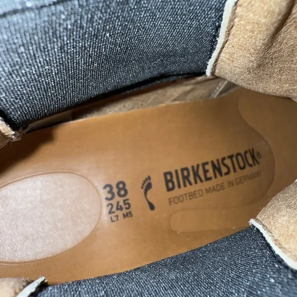 NEW Birkenstock Womens EU 38 E US 7 Nubuck Leather Stalon Chelsea Boots Graphite