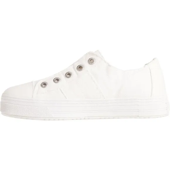 NEW  Blowfish Super Match Laceless Platfor White Color Washed Canvas   252