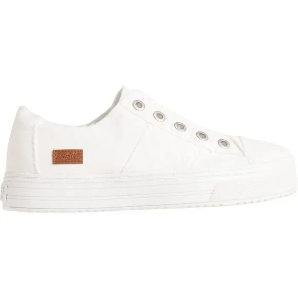 NEW  Blowfish Super Match Laceless Platfor White Color Washed Canvas   252