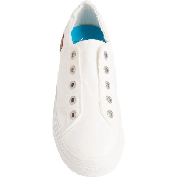 NEW  Blowfish Super Match Laceless Platfor White Color Washed Canvas   252