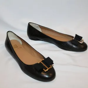 NEW BRUNO MAGLI BLACK LEATHER BALLET FLATS‎