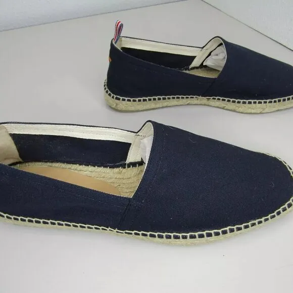 NEW CASTANER  Pablo Canvas Espadrilles Flats Slip On Shoes Navy Blue Size 9.5