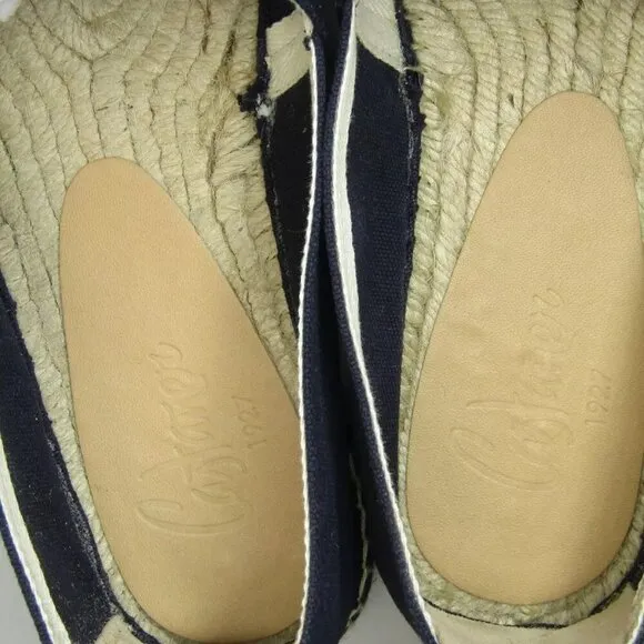 NEW CASTANER  Pablo Canvas Espadrilles Flats Slip On Shoes Navy Blue Size 9.5