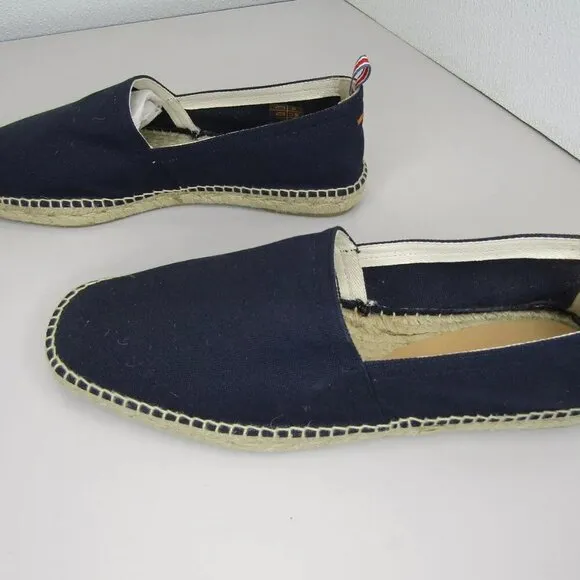 NEW CASTANER  Pablo Canvas Espadrilles Flats Slip On Shoes Navy Blue Size 9.5