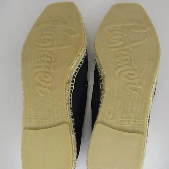 NEW CASTANER  Pablo Canvas Espadrilles Flats Slip On Shoes Navy Blue Size 9.5