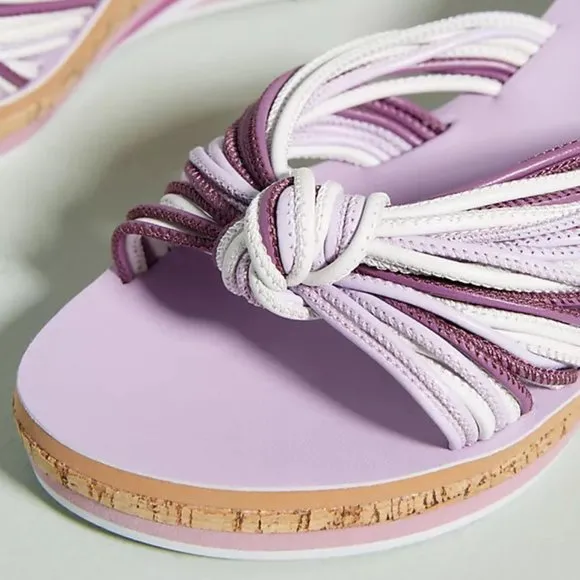 NEW Cecelia New York Size 7 Women's Rainbow Wedge Sandals - Purple