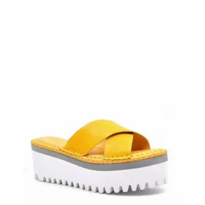 NEW CHOCOLAT BLU madison sandals in yellow leather