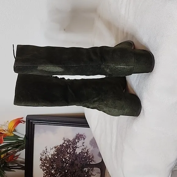 NEW Colin Stuart Victoria Secret Green Lace Up Moto Combat Boots Bohemian