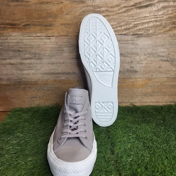New Converse Chuck Taylor All Stars Leather Ox Gray Sneakers 162497C