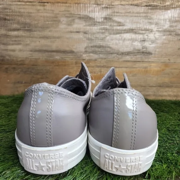 New Converse Chuck Taylor All Stars Leather Ox Gray Sneakers 162497C