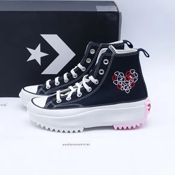 NEW Converse Run Star Hike High Top Platform Sneakers A01598C Black