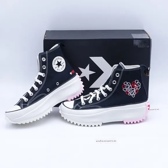 NEW Converse Run Star Hike High Top Platform Sneakers A01598C Black