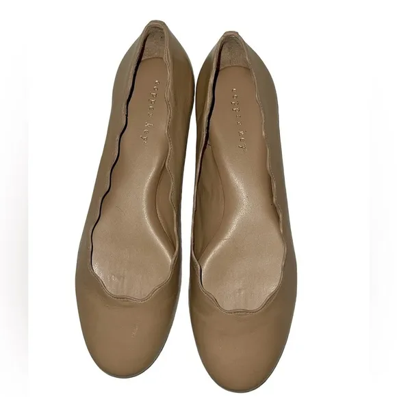 NEW Copper Key Lovely Leather Scalloped Flats in Dark Sierra Tan Size 8.5