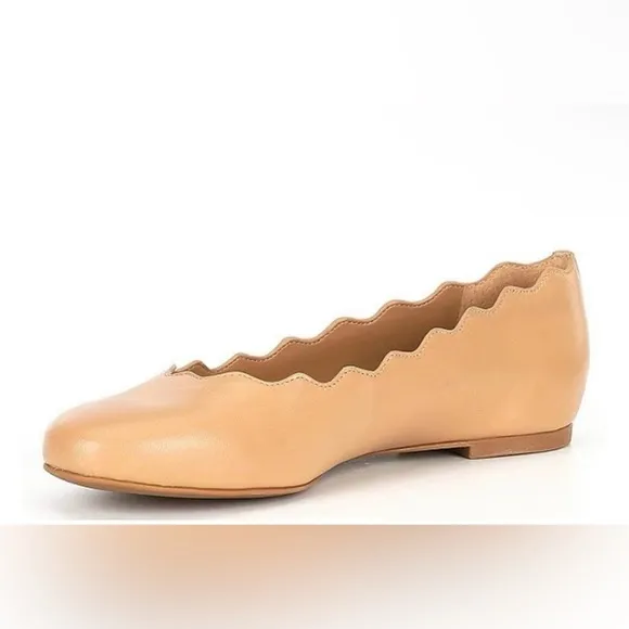 NEW Copper Key Lovely Leather Scalloped Flats in Dark Sierra Tan Size 8.5