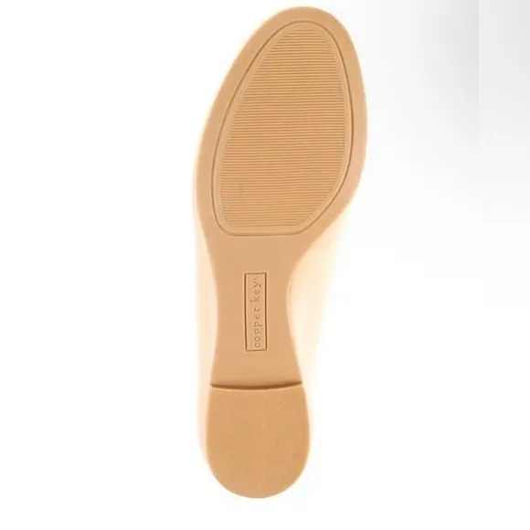 NEW Copper Key Lovely Leather Scalloped Flats in Dark Sierra Tan Size 8.5