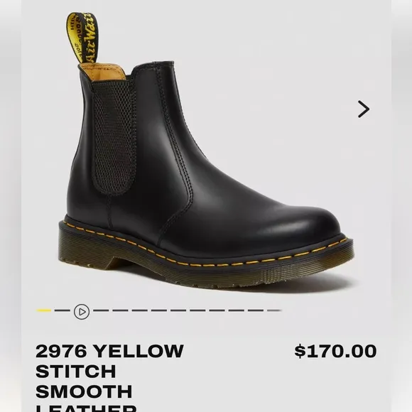 NEW Doc Marten Chelsea boots 2976 yellow stitch