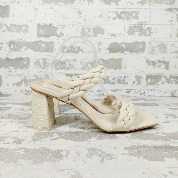 New Dolce Vita Paily Braided Strap Faux Leather Heeled Sandal D312