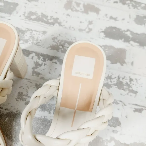 New Dolce Vita Paily Braided Strap Faux Leather Heeled Sandal D312