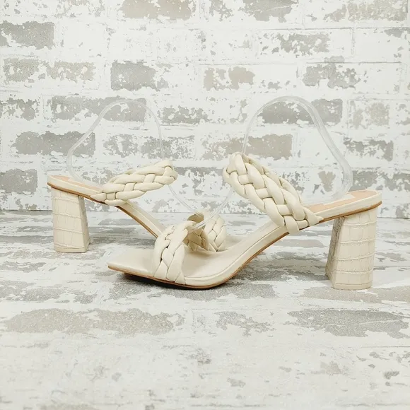 New Dolce Vita Paily Braided Strap Faux Leather Heeled Sandal D312
