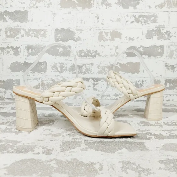 New Dolce Vita Paily Braided Strap Faux Leather Heeled Sandal D312
