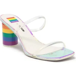 New Dolce Vita Rainbow Noles round High Heels colorful slip on flip flop size 10