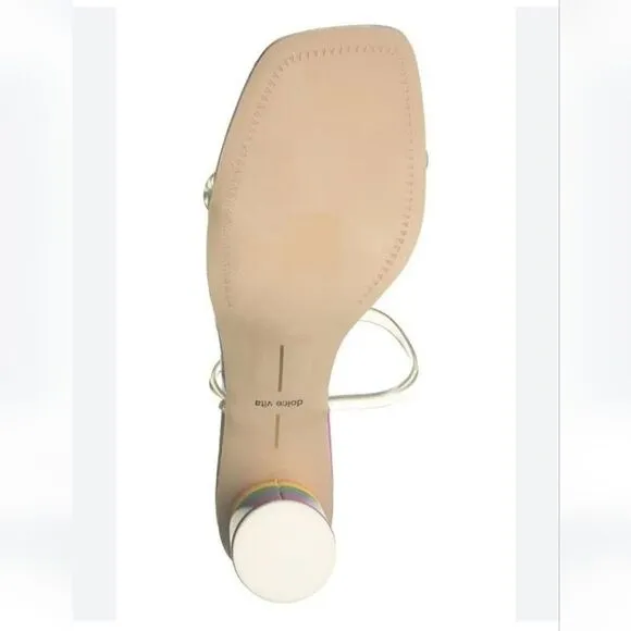 New Dolce Vita Rainbow Noles round High Heels colorful slip on flip flop size 10