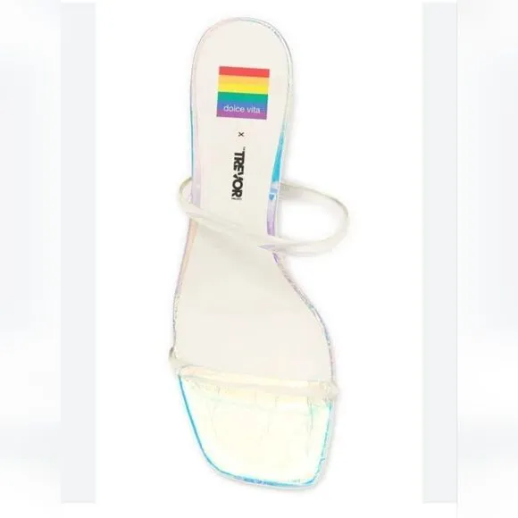 New Dolce Vita Rainbow Noles round High Heels colorful slip on flip flop size 10