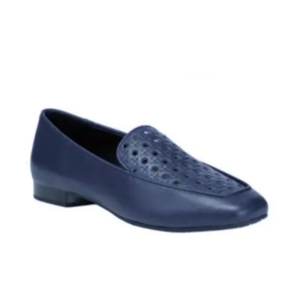 NEW Donald J.Pliner Honey Leather Loafers in Navy, Size 8 No Box Retail $198