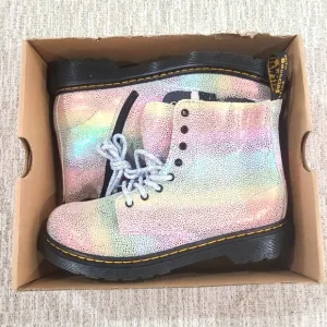 NEW Dr Martens 1460 Pascal Y Combat Boots Rainbow Metallic Leather US 5M &amp; 7