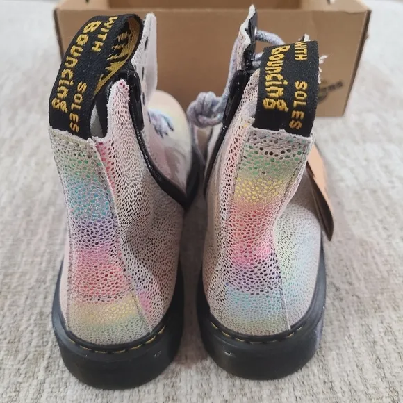 NEW Dr Martens 1460 Pascal Y Combat Boots Rainbow Metallic Leather US 5M &amp; 7