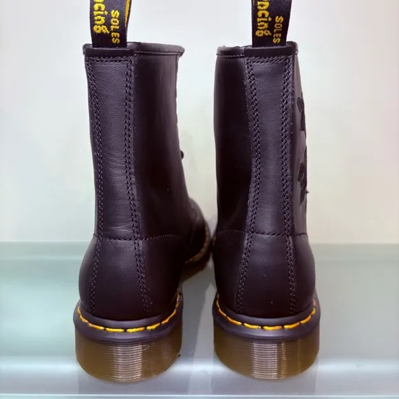 New Dr Martens Vonda Mono Boot 1460 Embroidered Flowers Combat Boots US Size 10
