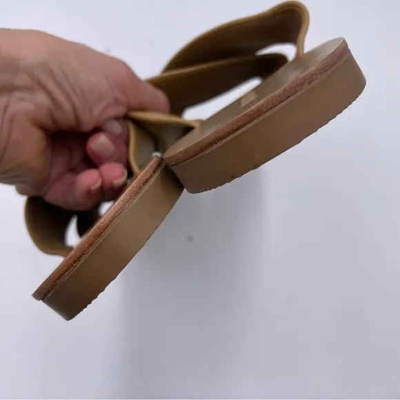 NEW Everlane Light Taupe Tan Leather Day Crossover Sandal in Size 6.5