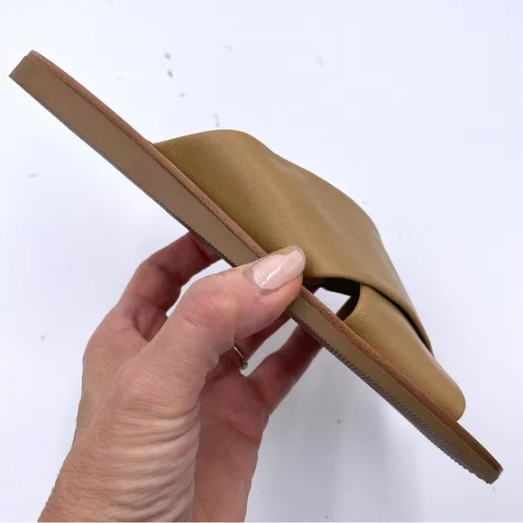 NEW Everlane Light Taupe Tan Leather Day Crossover Sandal in Size 6.5