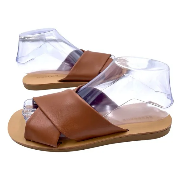 NEW Everlane Sienna Brown Leather Day Crossover Sandal in Size 7