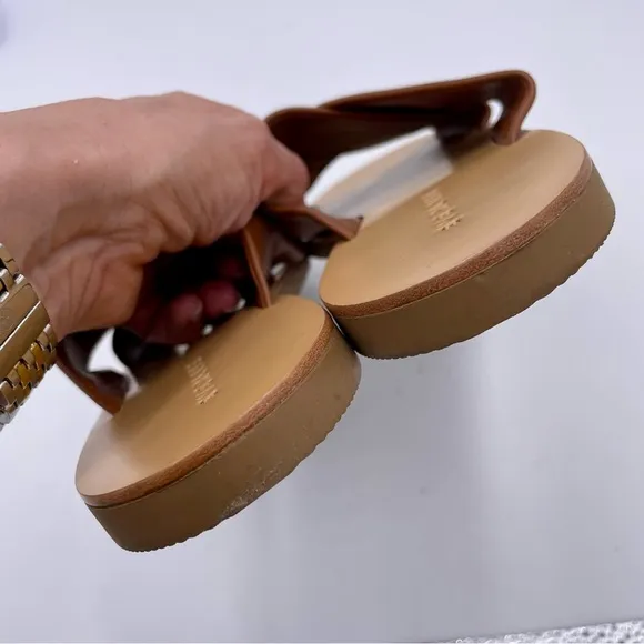 NEW Everlane Sienna Brown Leather Day Crossover Sandal in Size 7