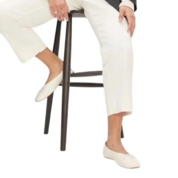 NEW Everlane The Day Ballet Flat in Canvas/Off-White Leather Size 7