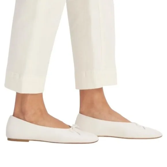 NEW Everlane The Day Ballet Flat in Canvas/Off-White Leather Size 7