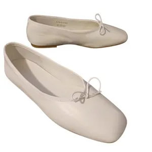 NEW Everlane The Day Ballet Flat in Canvas/Off-White Leather Size 7