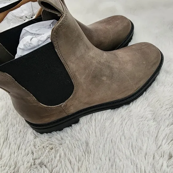 New Everlane The Lug Chelsea Boot Vintage Fossil Brown