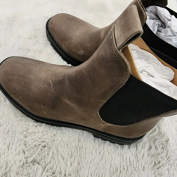 New Everlane The Lug Chelsea Boot Vintage Fossil Brown