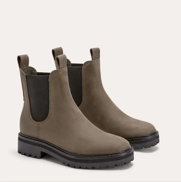 New Everlane The Lug Chelsea Boot Vintage Fossil Brown