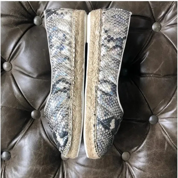New Franco Sarto Kiya Quilted Espadrille loafer flats RocciaSnake animal puffy