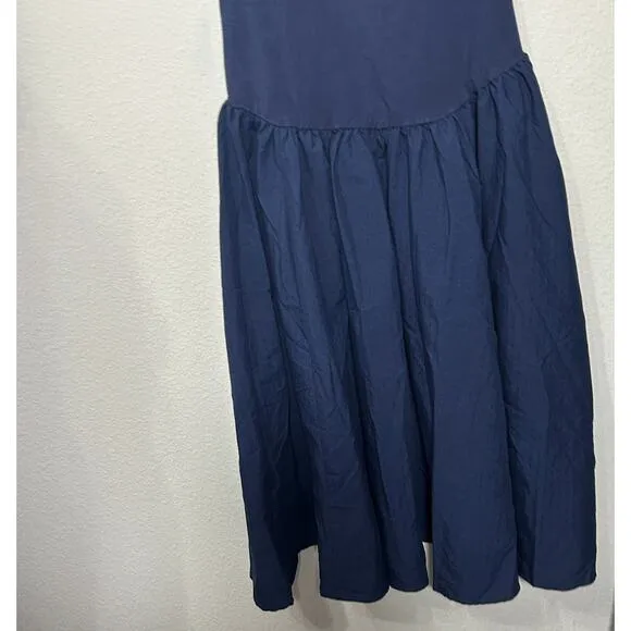 NEW Free People Afternoon Elegance Midi Dress Indigo Blue Large Fairy Dainty