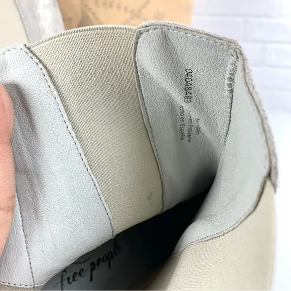 NEW! Free People Essential Chelsea Boots Block Heel Silver Gunmetal EU 38 8 $198