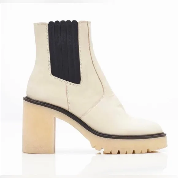 NEW Free People James Chelsea Bone Boots Leather Cushioned 37.5, 38.5, 39
