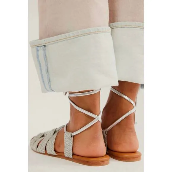 NEW FREE PEOPLE women's sunny gilly flats in grey