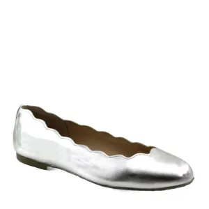 NEW FRENCH SOLE women's jigsaw flats in silver metallic