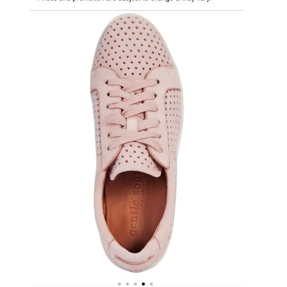 NEW Gentle Souls Kenneth Cole Haddie Perforated Sneakers Platform Pink Size 9.5