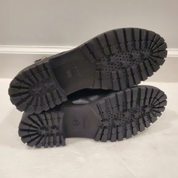 NEW Geox Hoara Black COMBAT BOOTS
