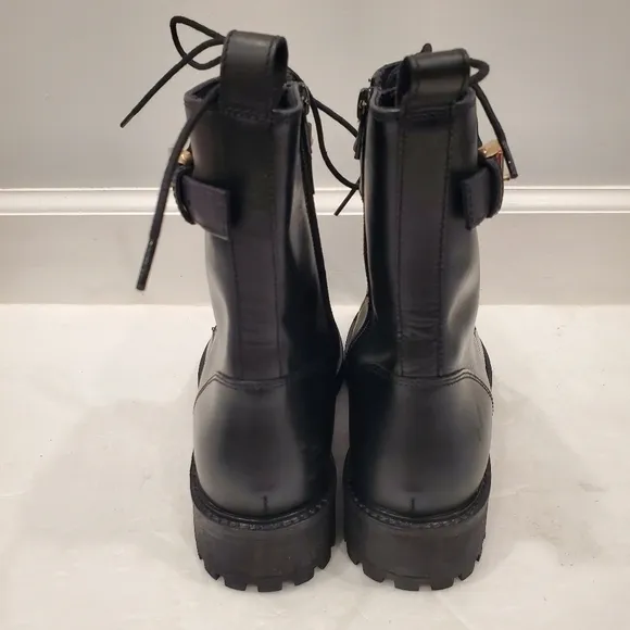NEW Geox Hoara Black COMBAT BOOTS